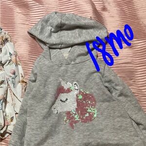 Gray Unicorn Hoodie for Kids